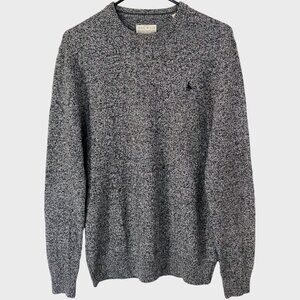 Jack Wills Merino Wool Crewneck Sweater Men's Medium Gray Marled Knit Pullover